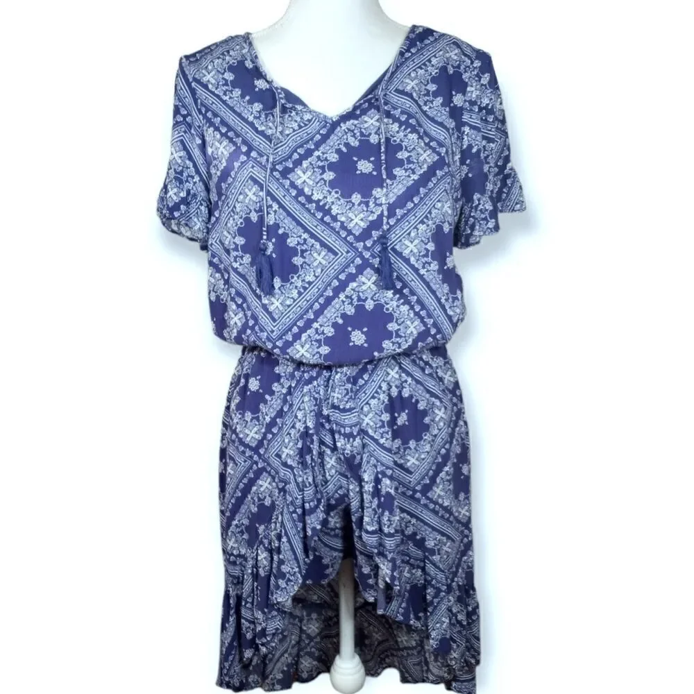 JUSTICE BLUE ROMPER DRESS SZ.Y18 EUC